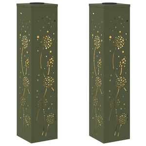 vidaXL Saules LED ceļa gaisma 2 gab. Silti balts 18 x 18 x 80 cm