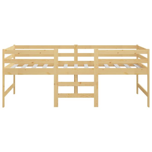 vidaXL vidēji augsta gulta, priedes masīvkoks, 90x200 cm