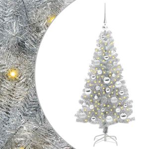 vidaXL Ziemassvētku eglīte Sudraba 120 cm PET