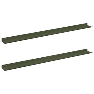 vidaXL Peldējo&scaron;ais plaukts 2 pcs Olīvu zaļ&scaron; 100 x 9 x 2,5 cm Tērauds