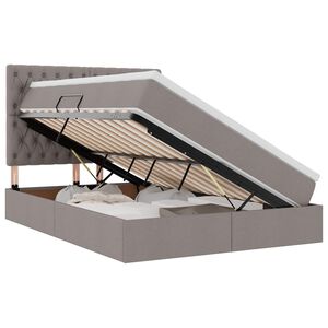 vidaXL Gulta ar uzglabā&scaron;anas vietu un matraci Pelēkbrūna 140 x 190 cm