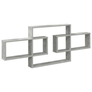 vidaXL Sienas plaukts Betona pelēks 130 x 10 x 50 cm Inženierijas koks