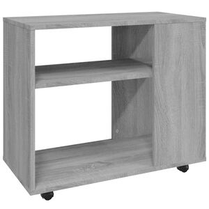 vidaXL galdiņ&scaron;, pelēka ozolkoka, 70x35x60,5 cm, inženierijas koks