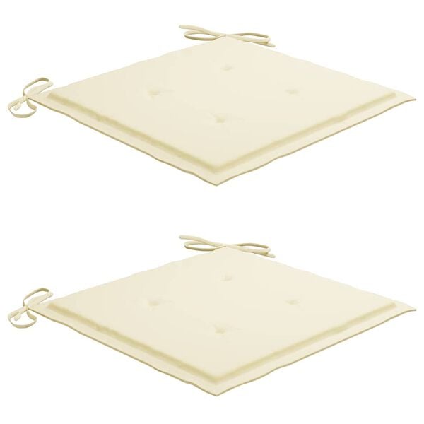 vidaXL saliekami āra krēsli ar matračiem, 2 gab., akācijas masīvkoks