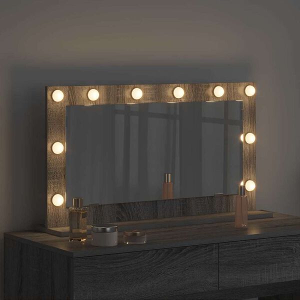 vidaXL Tualetes spogulis ar spoguli Pelēks Sonoma 80 x 45 x 18 cm