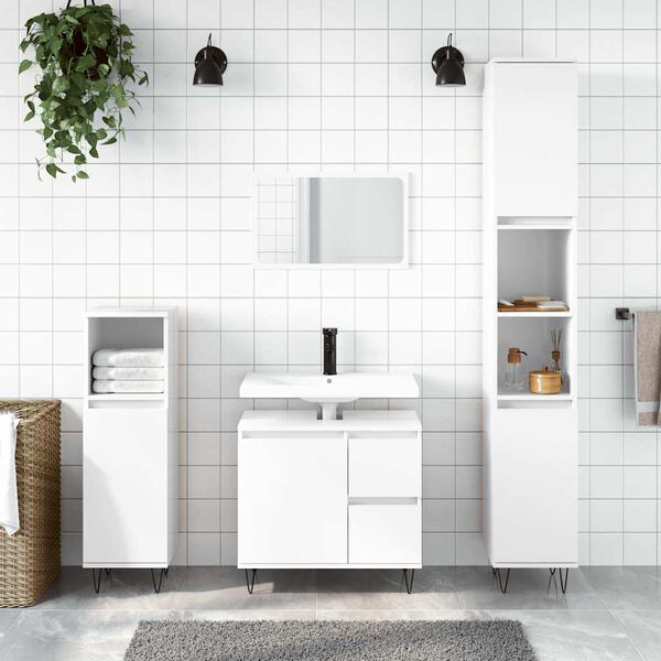 vidaXL vannasistabas skapītis, balts, 65x33x60 cm, inženierijas koks