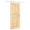 vidaXL Slīdo&scaron;ās durvis Dabisks un balts 85 x 210 cm Cieta priedes koks