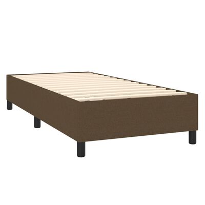 vidaXL atsperu gultas rāmis ar matraci, tumši brūna, 80x200 cm, audums