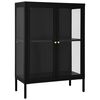 vidaXL kumode, melna, 75x35x105 cm, tērauds un stikls