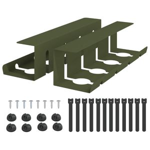 vidaXL Galda kabeļu organizators 2 gab. Olīvu zaļ&scaron; 43 x 12 x 10 cm