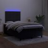vidaXL atsperu gulta ar matraci, LED, melns samts, 120x190 cm