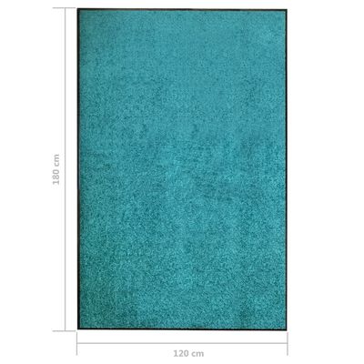 vidaXL durvju paklājs, mazgājams, ciānkrāsā, 120x180 cm