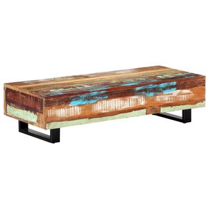 vidaXL kafijas galdiņ&scaron;, 120x50x30 cm, pārstrādāts masīvkoks un tērauds