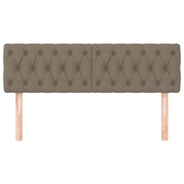 vidaXL gultas galvgaļi, pelēkbrūns, 160x7x78/88 cm, audums