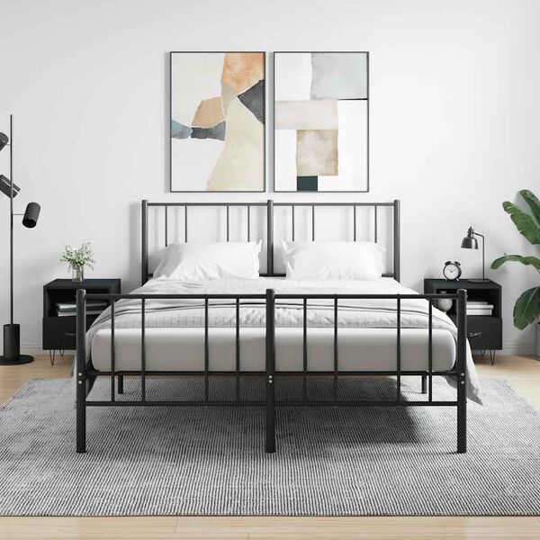 vidaXL naktsskapī&scaron;i, 2 gab., melni, 40x35x47,5 cm, inženierijas koks