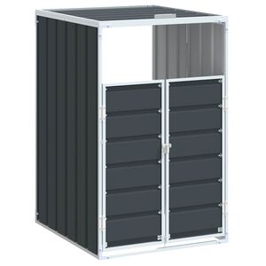 vidaXL atkritumu tvertņu novietne antracītpelēka 72x81x115 cm tērauds