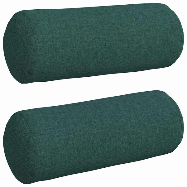 vidaXL Spilveni 2 pcs Tum&scaron;i zaļ&scaron; &Oslash; 15 x 40 cm audums
