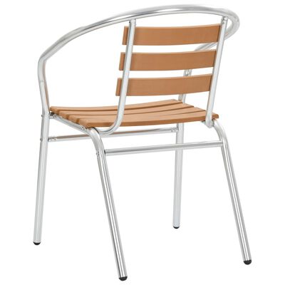vidaXL dārza krēsli, 4 gab., alumīnijs un WPC, saliekami viens uz otra