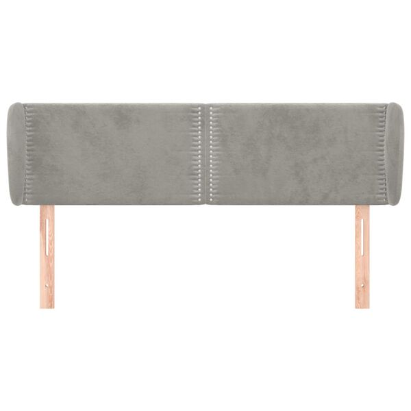 vidaXL galvgalis ar malām, gai&scaron;i pelēks samts, 147x23x78/88 cm