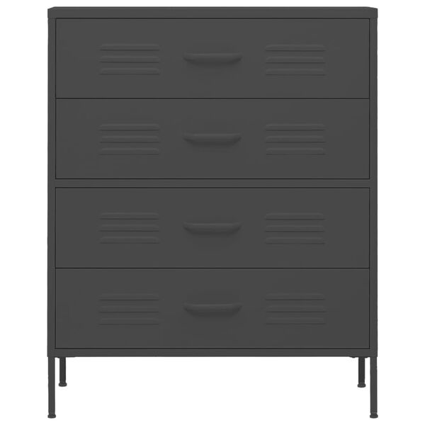 vidaXL skapītis ar atvilktnēm, 80x35x101,5 cm, tērauds, antracītpelēks