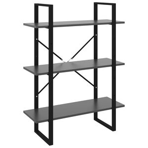 vidaXL grāmatu plaukts, pelēks, 80x30x105 cm, inženierijas koks