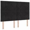 vidaXL LED gultas galva Melns 144 cm Samts
