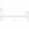 vidaXL gultas rāmis ar galvgali un kājgali, balts metāls, 100x190 cm
