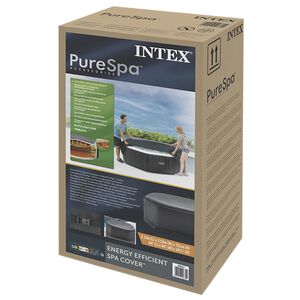 INTEX Vannas vāks Tum&scaron;i pelēka 180 x 180 cm PVC un PU