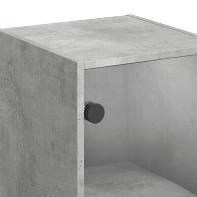 vidaXL skapītis ar stikla durvīm, betona pelēks, 35x37x68,5 cm
