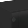 vidaXL TV skapītis ar stikla durvīm, melns, 102x37x42 cm