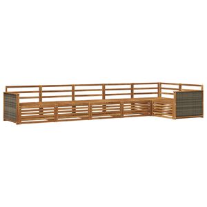 vidaXL Āra dīvānu komplekts 6 pcs Dabiska Cietā akācijas koks