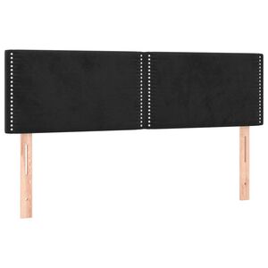 vidaXL gultas galvgaļi, melns, 144x5x78/88 cm, samts