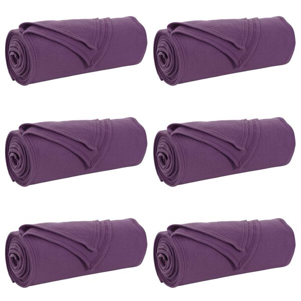 vidaXL Pledu segas 6 pcs Violeta 270 x 240 cm Flīss