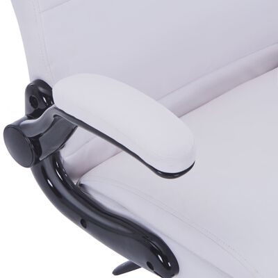 vidaXL biroja krēsls, regulējams, balta mākslīgā āda