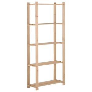 vidaXL 5-līmeņu glabā&scaron;anas plaukts, 80x28,5x170 cm, priedes masīvkoks