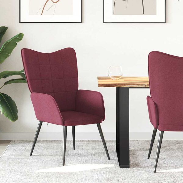 vidaXL atpūtas krēsls, vīnsarkans audums