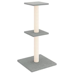 vidaXL kaķu māja ar sizala stabiem nagu asinā&scaron;anai, 73 cm, pelēka