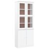 vidaXL skapis ar stikla durvīm ALTA, balts, 77x35x186,5 cm, priede