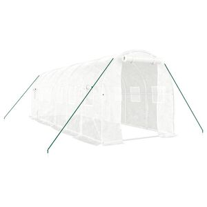 vidaXL siltumnīca ar tērauda rāmi, balta, 12 m&sup2; 6x2x2 m