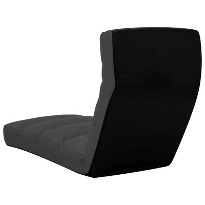 vidaXL salokāms grīdas krēsls, antracītpelēka mākslīgā āda