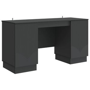 vidaXL Galds Melns 142,5 x 50 x 75 cm Inženierijas koks