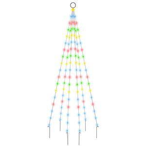 vidaXL Ziemassvētku egle karoga mastam, 108 krāsainas LED, 180 cm