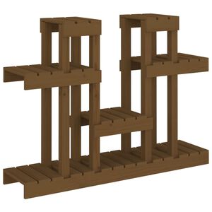 vidaXL augu plaukts, medus brūns, 104,5x25x77,5 cm, priedes masīvkoks