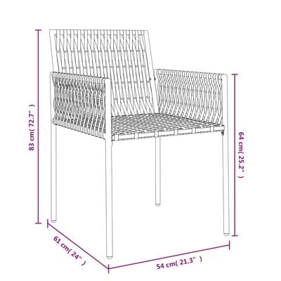 vidaXL dārza krēsli ar matračiem, 2 gb., 54x61x83 cm, PE rotangpalma
