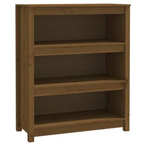vidaXL grāmatu plaukts, medus brūns, 80x35x97 cm, priedes masīvkoks