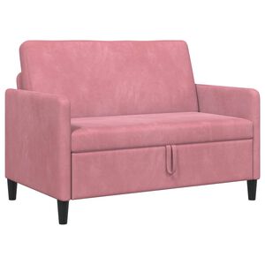 vidaXL Sofas ar uzglabā&scaron;anu 2-vietīgs Rozā 122 x 78 x 87 cm Poliesters