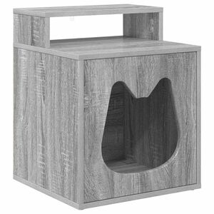 vidaXL Kaķu māja Pelēks Sonoma 42,5 x 40 x 53,5 cm Inženierijas koks