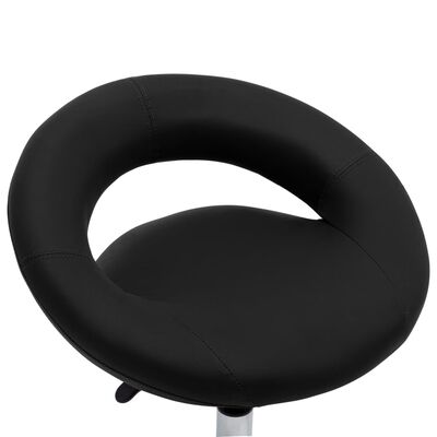 vidaXL grozāms darba krēsls, melna mākslīgā āda