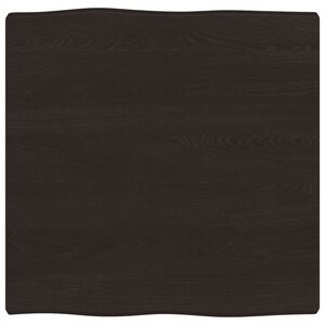 vidaXL galda virsma, tum&scaron;i brūna, 60x60x(2-4) cm, ozola masīvkoks