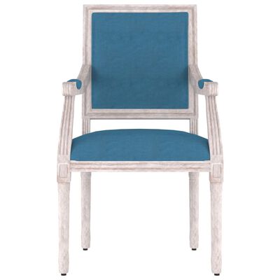 vidaXL atpūtas krēsls, zils, 54x59x99 cm, samts